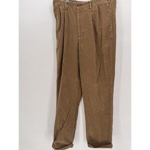 Alexander Julian Colours Pants Mens 34x32 Corduroy Cuffed Casual Pleated‎ Brown
